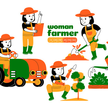 Farmer Farm Vectors Templates 375034