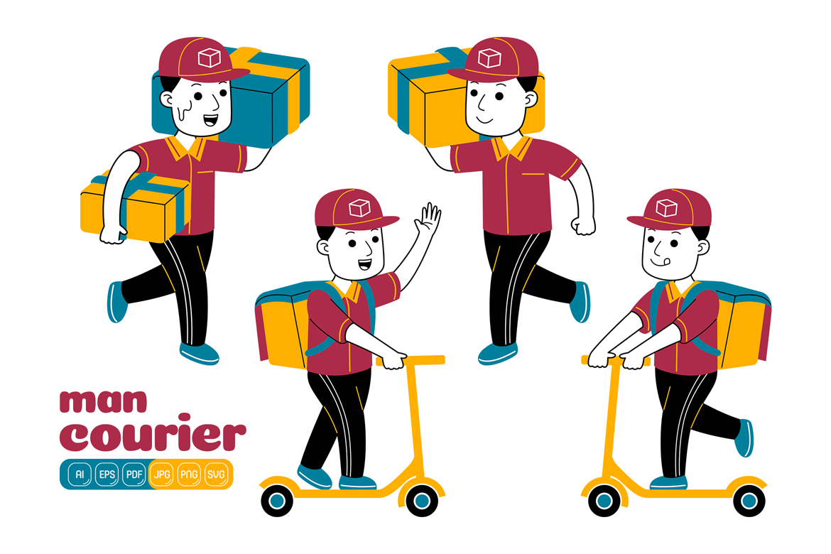 Man Courier Vector Pack #05