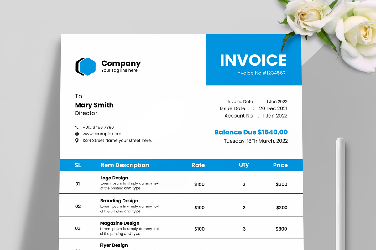 Company Invoice Layout Template