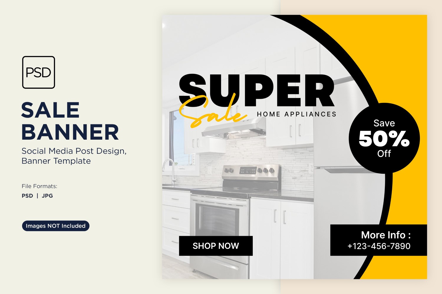 Super Sale on Home Appliances Banner Design Template