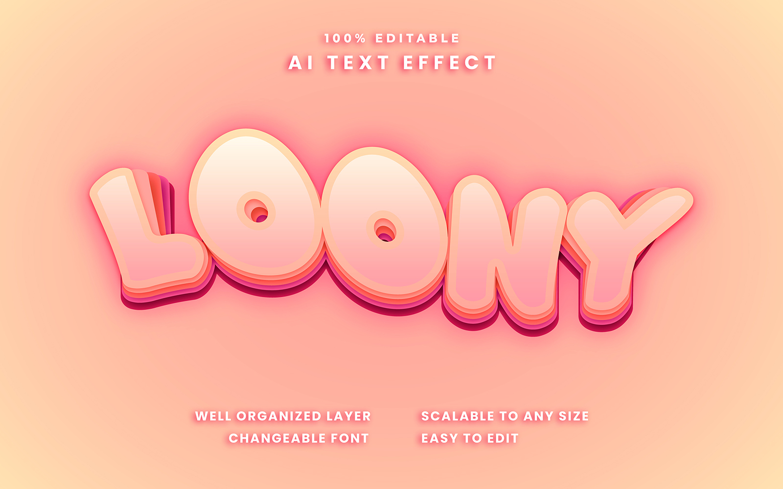 Loony Editable Text Effect