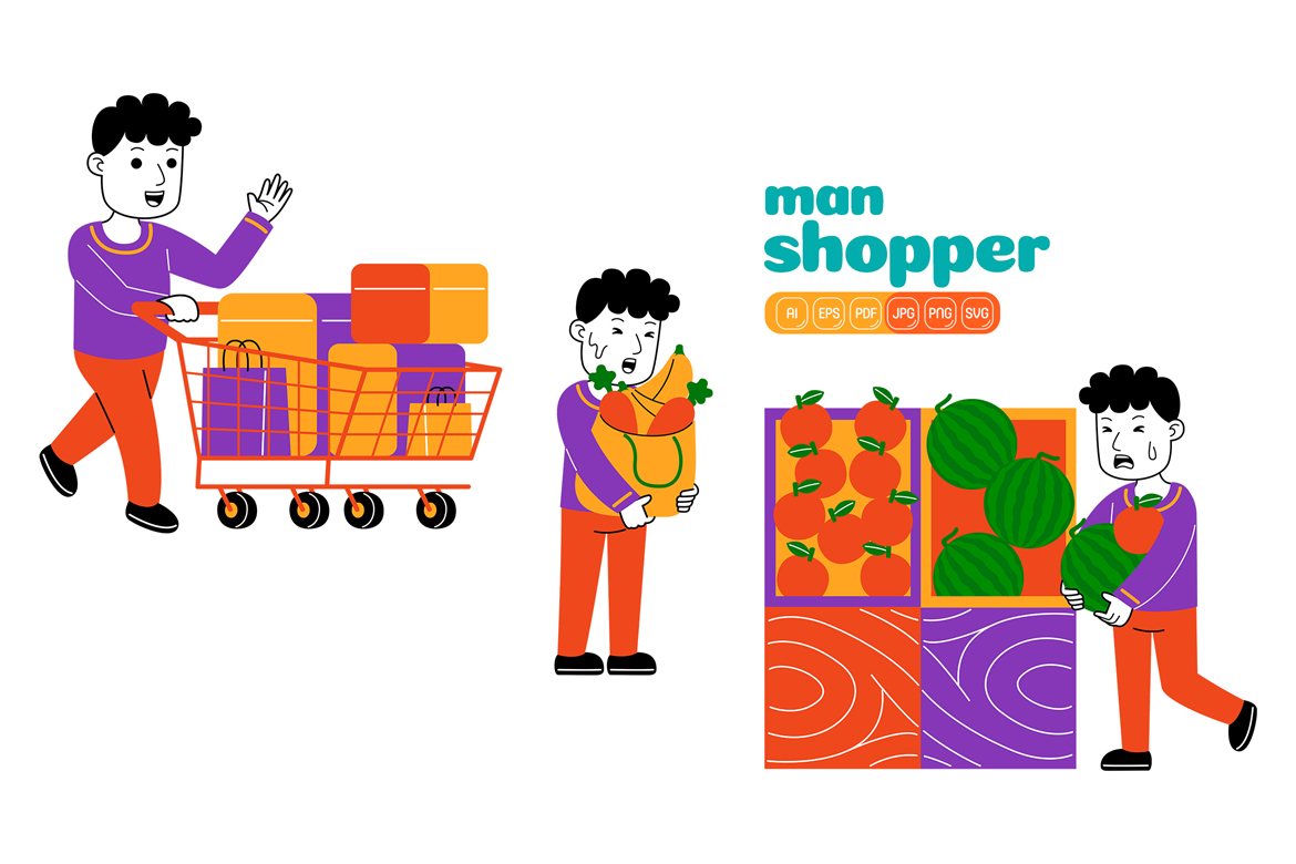 Man Shopper Vector Pack #03