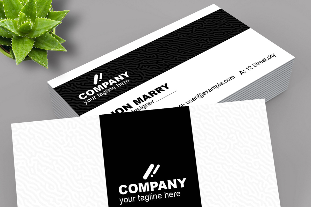 Corporate Simple Black Business Card  Design