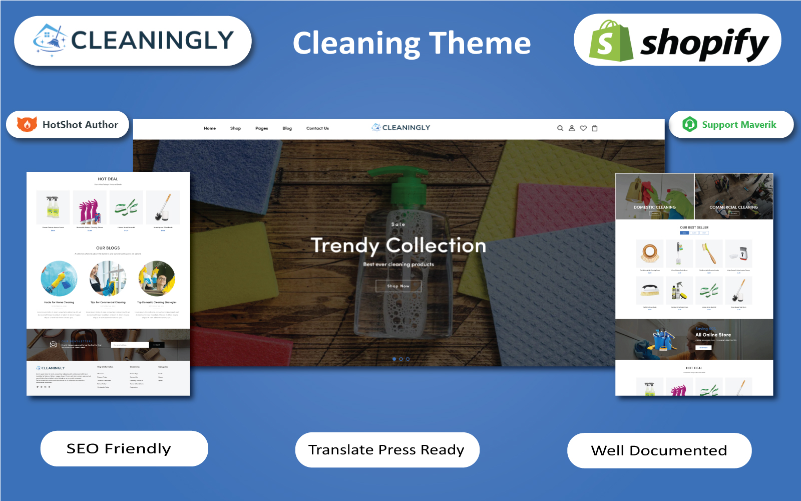 Cleaningly - Cleaning Services & Products Shopify Theme