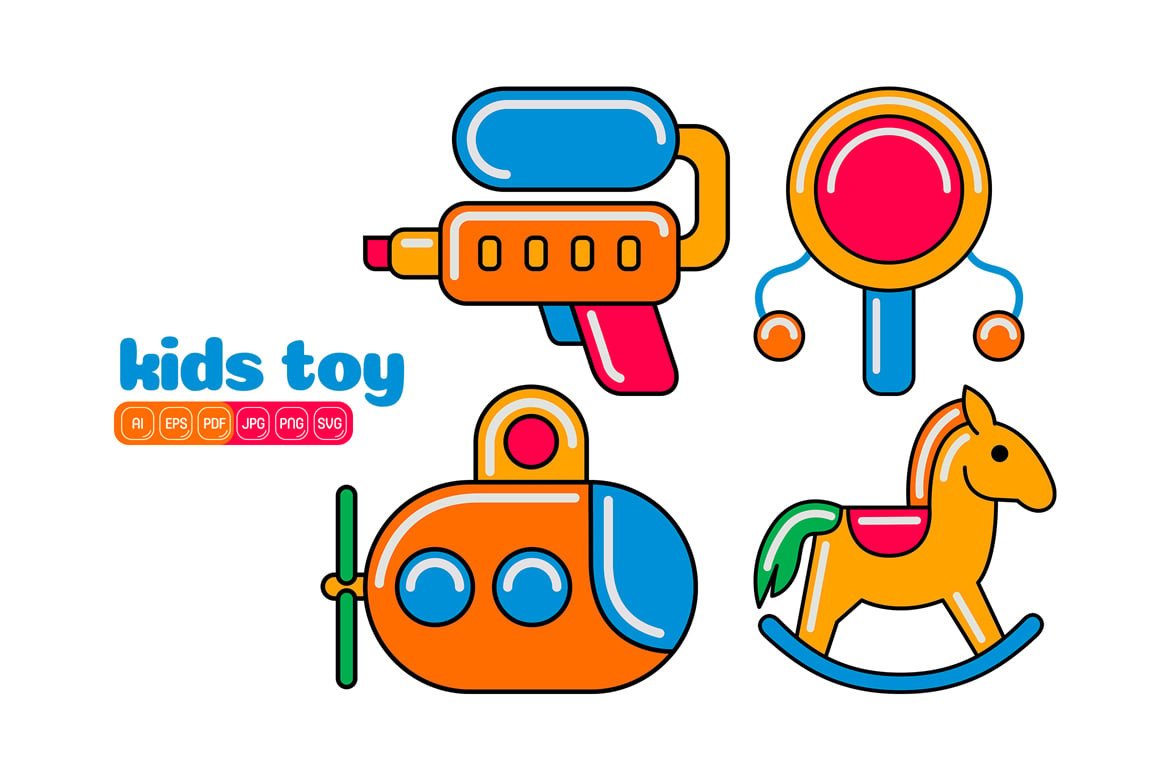 Kids Toy Icon Vector Pack #02