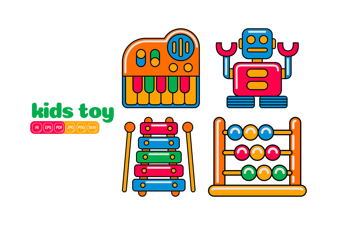 Kids Toy Icon Vector Pack #03