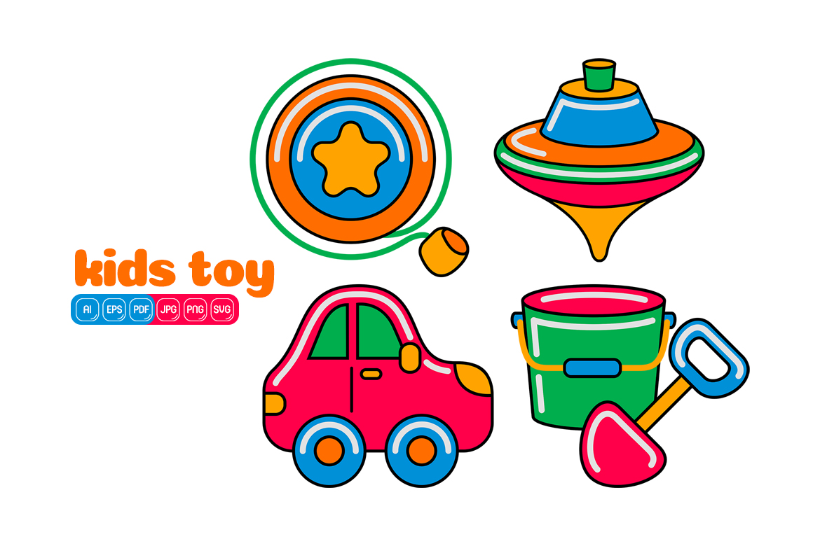 Kids Toy Icon Vector Pack #04