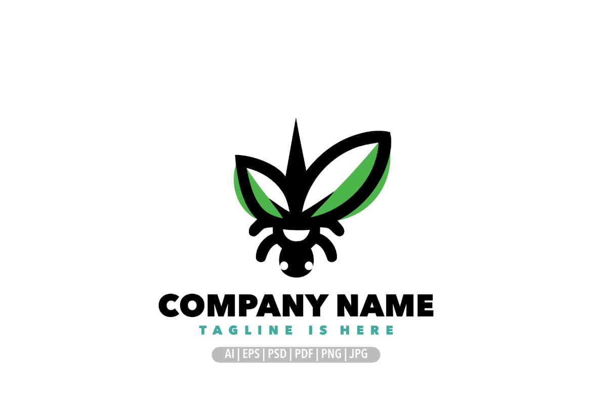 Leaf insect logo design template