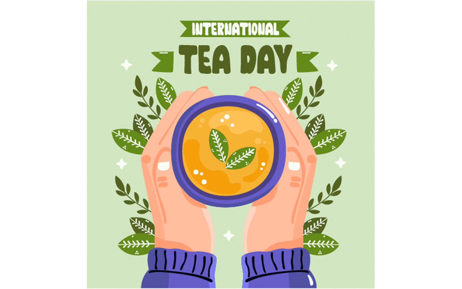 Flat International Hot Tea Day Illustration