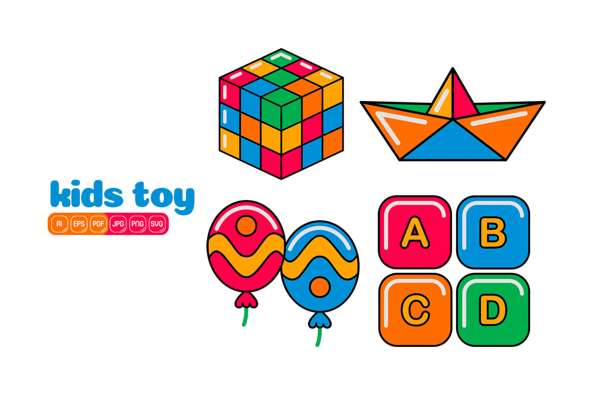 Kids Toy Icon Vector Pack #07