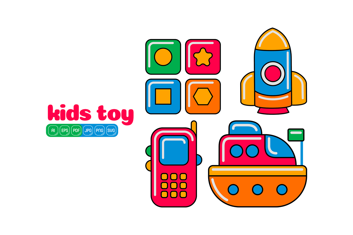 Kids Toy Icon Vector Pack #09