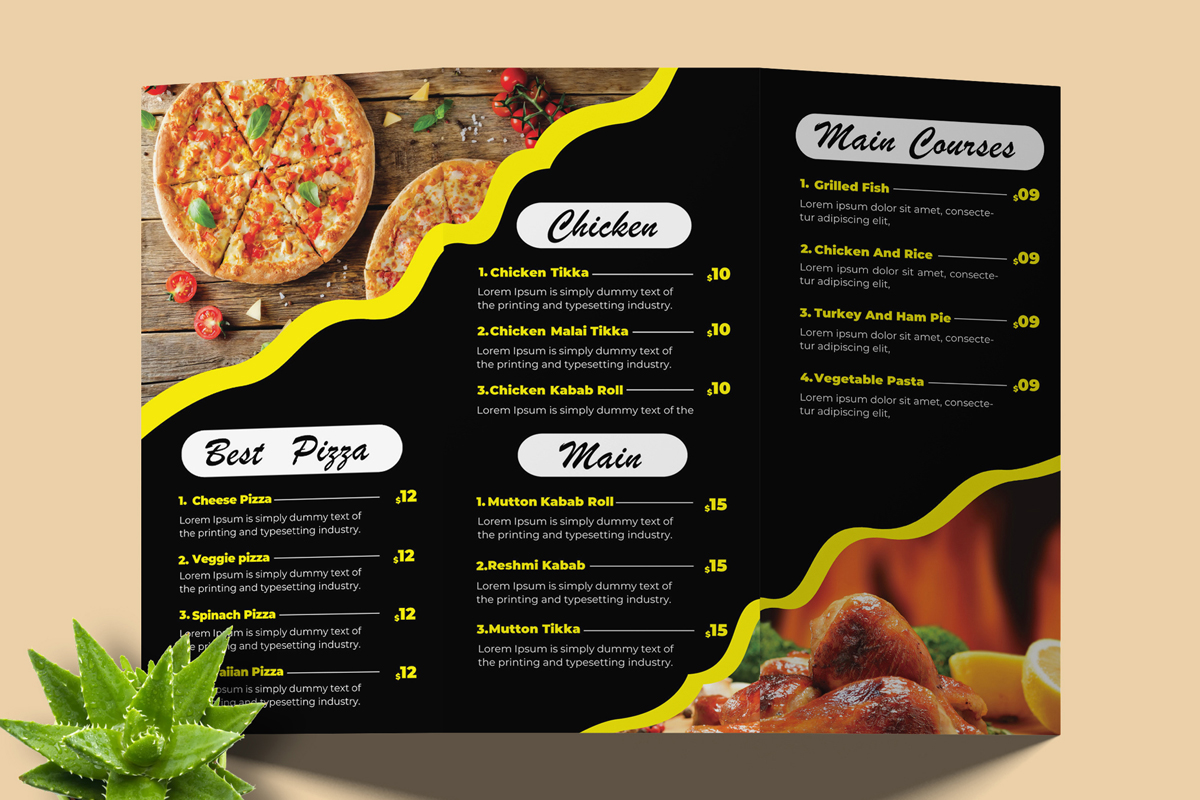 Food Menu Trifold Brochure