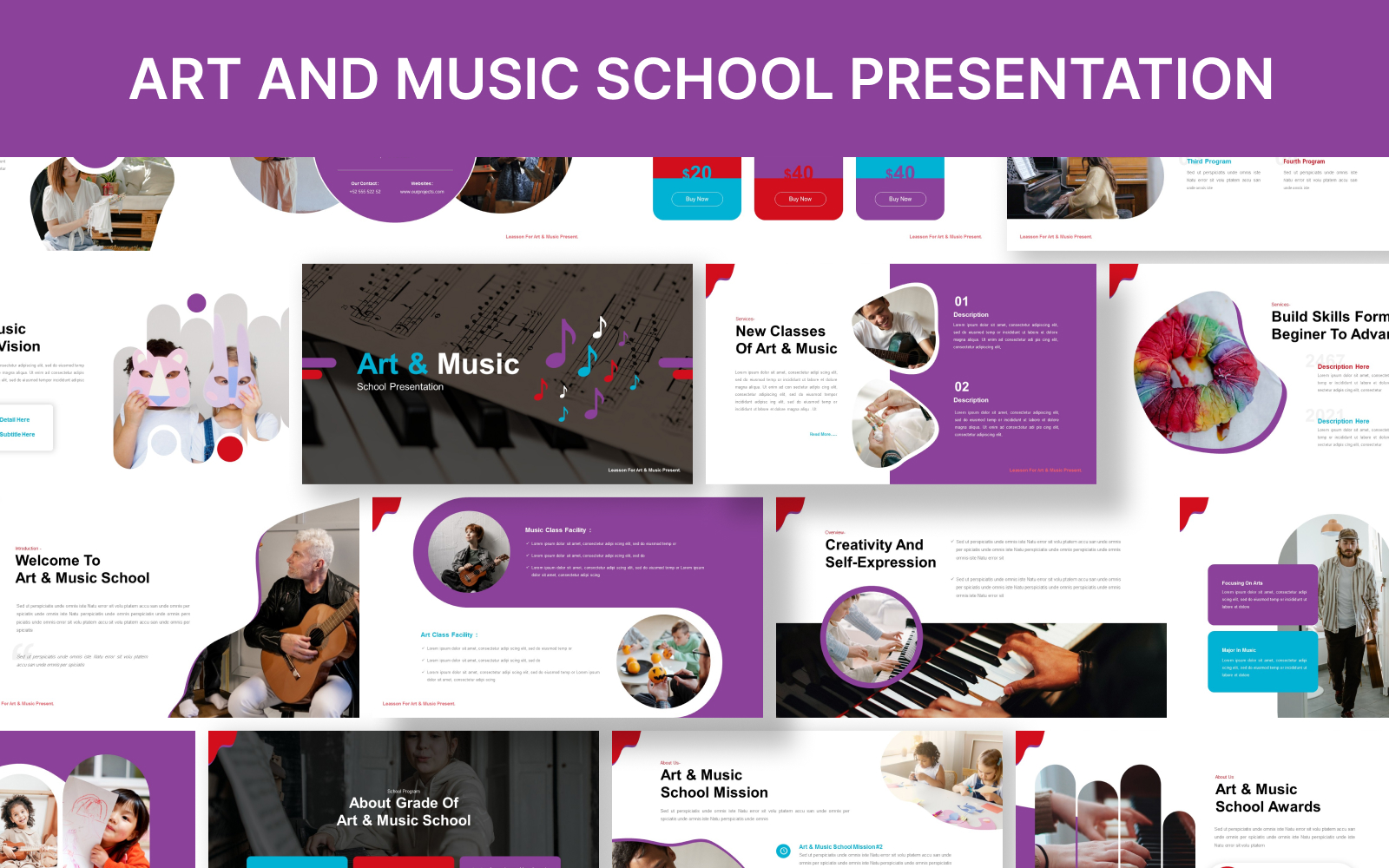 Art and Music School Google Slide Presentation Template
