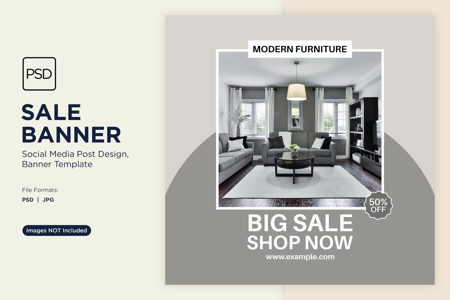 Big Sale on Modern Furniture Banner Design Template