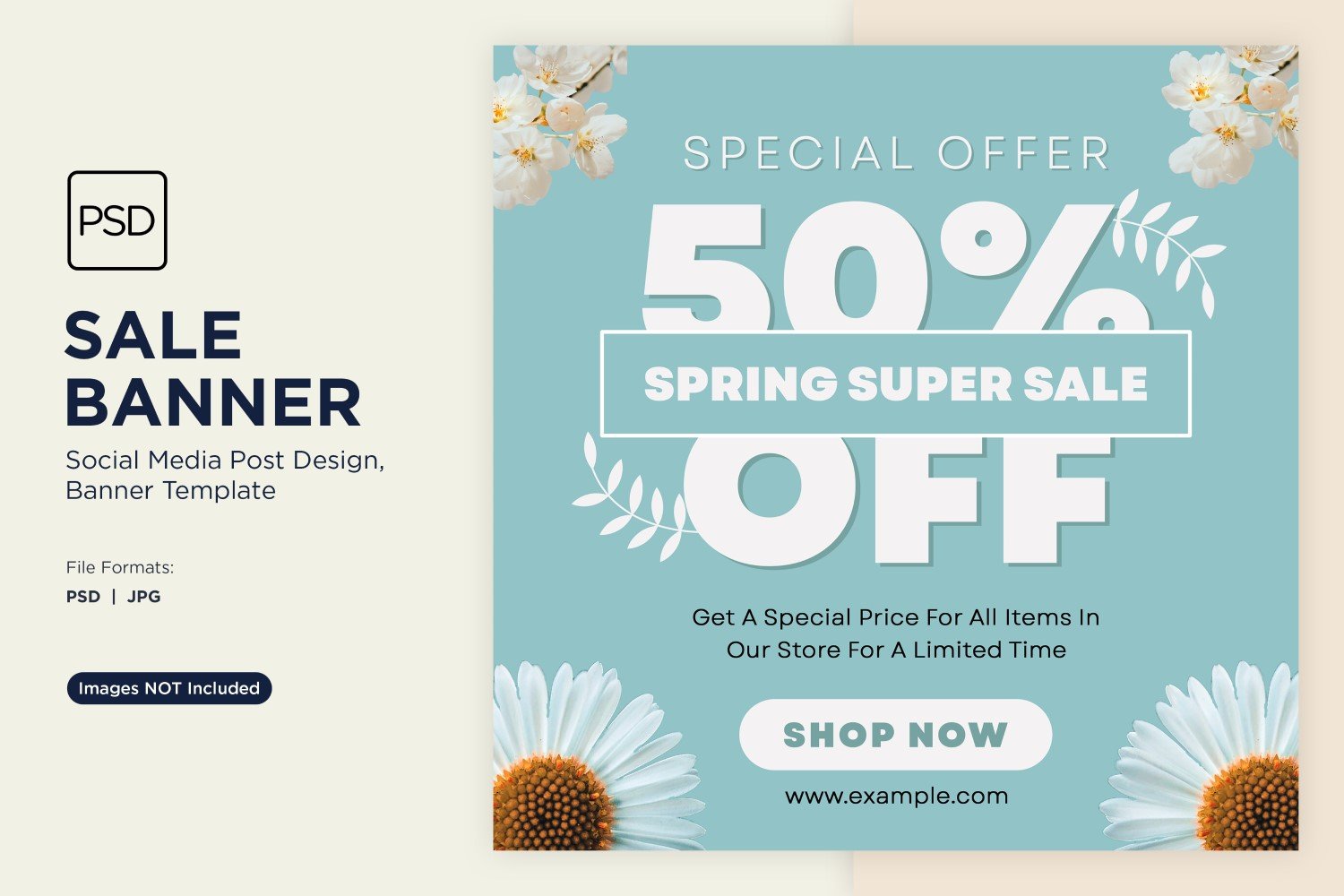 Special Offer Spring Super Sale Banner Design Template