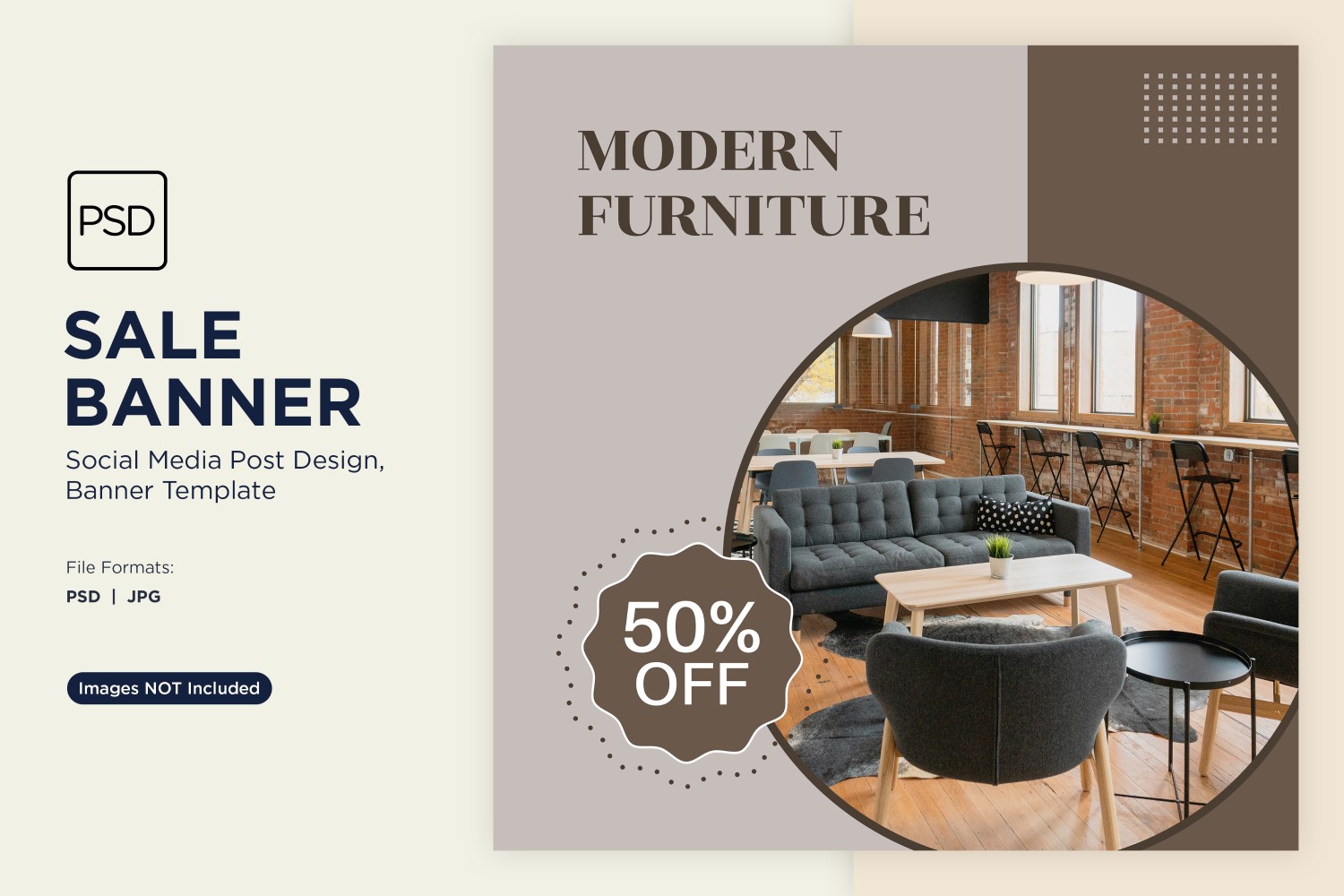 Big Sale on Modern Furniture Banner Design Template 1