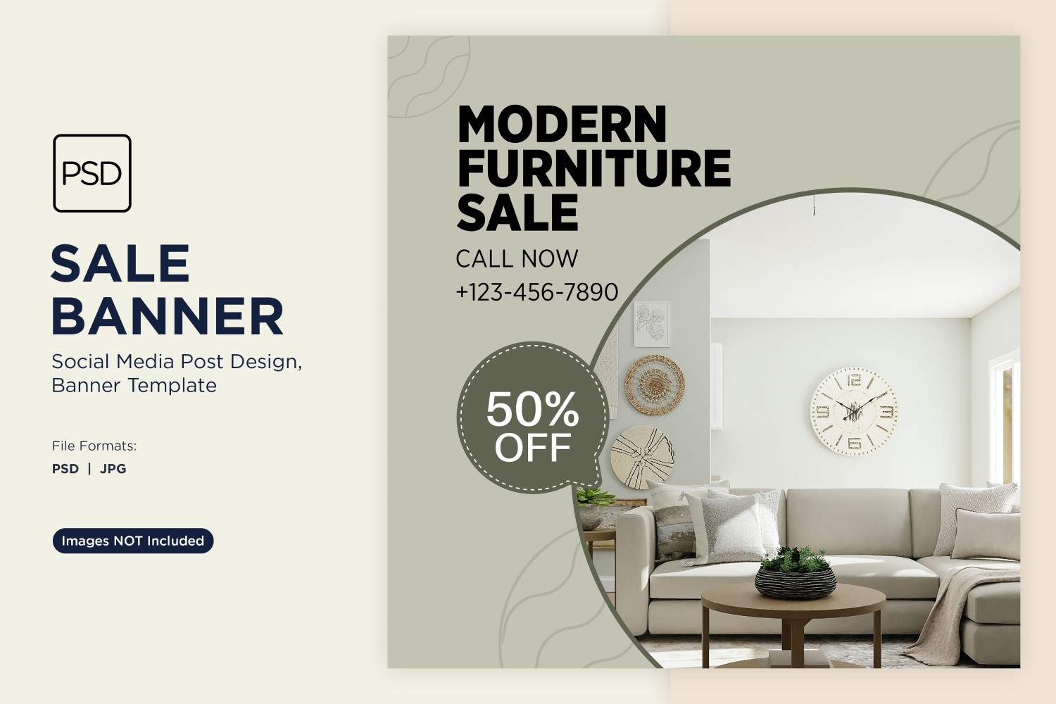 Big Sale on Modern Furniture Banner Design Template 3