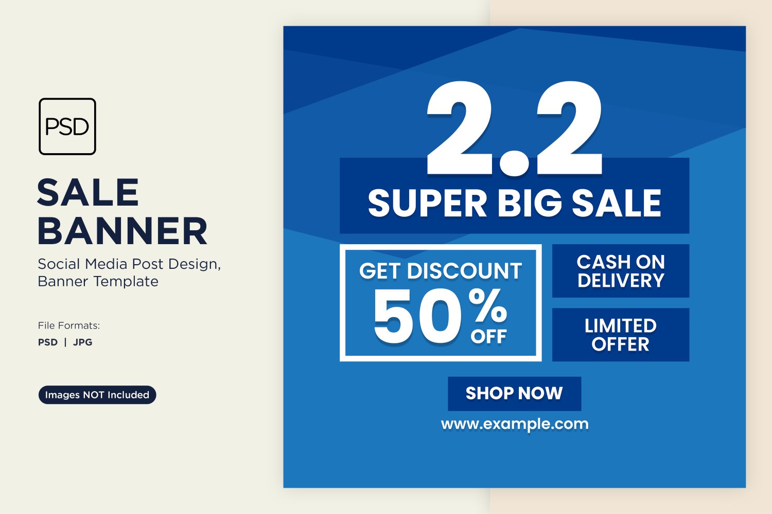 Big Sale on store and online fifty percent off Banner Design Template