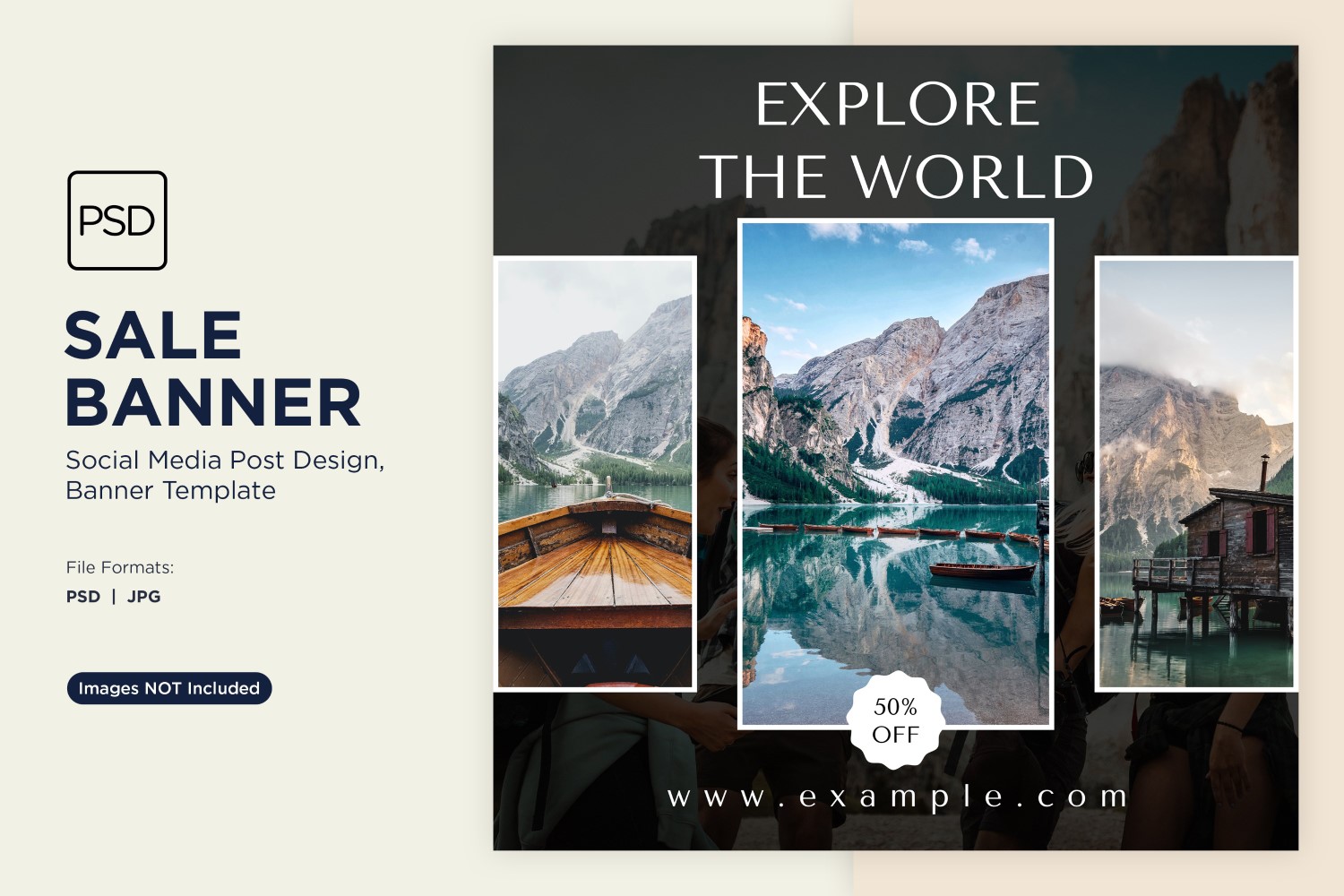 Explore the world travel and adventure sale banner design 5