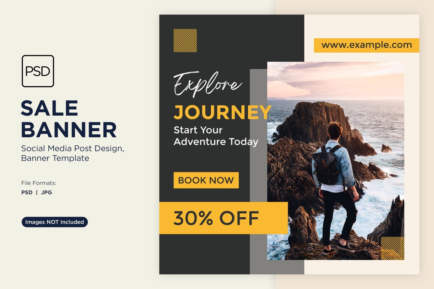 Explore the world travel and adventure sale banner design 6