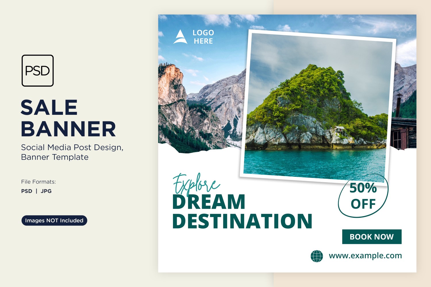 Explore the world travel and adventure sale banner design 8