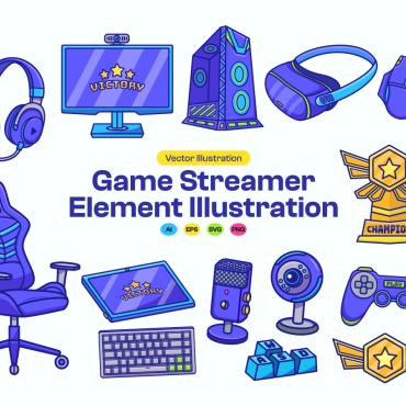 Game Streamer Illustrations Templates 375583
