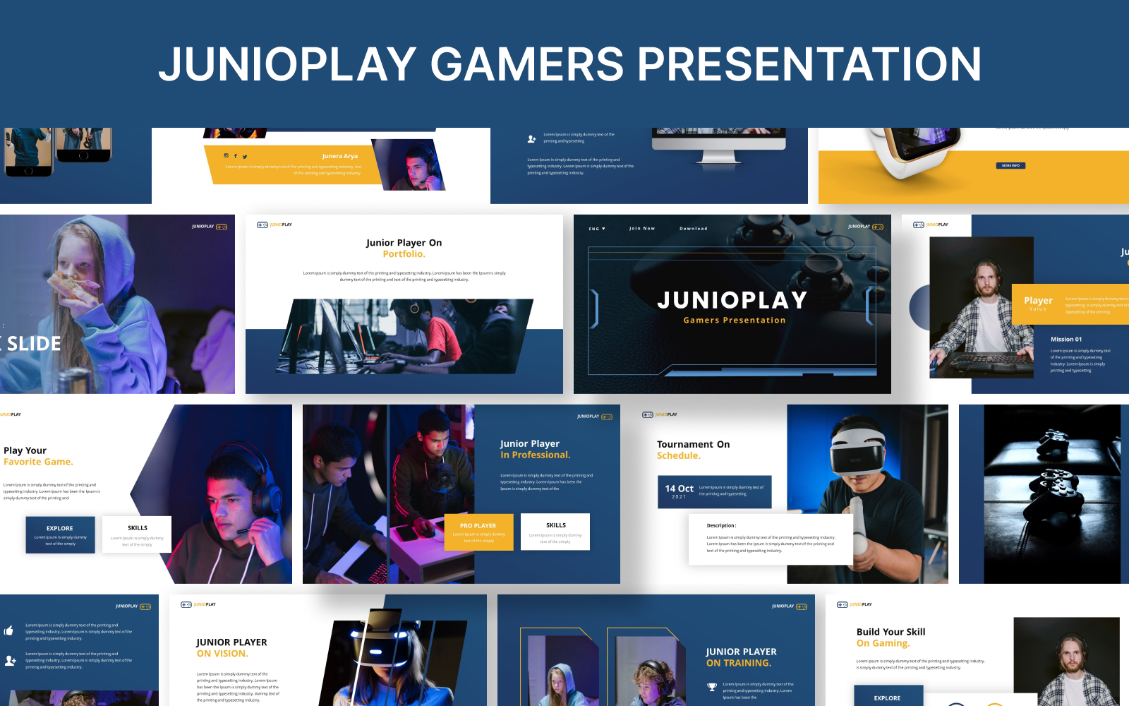 Junioplay Gamers Powerpoint Presentation Template