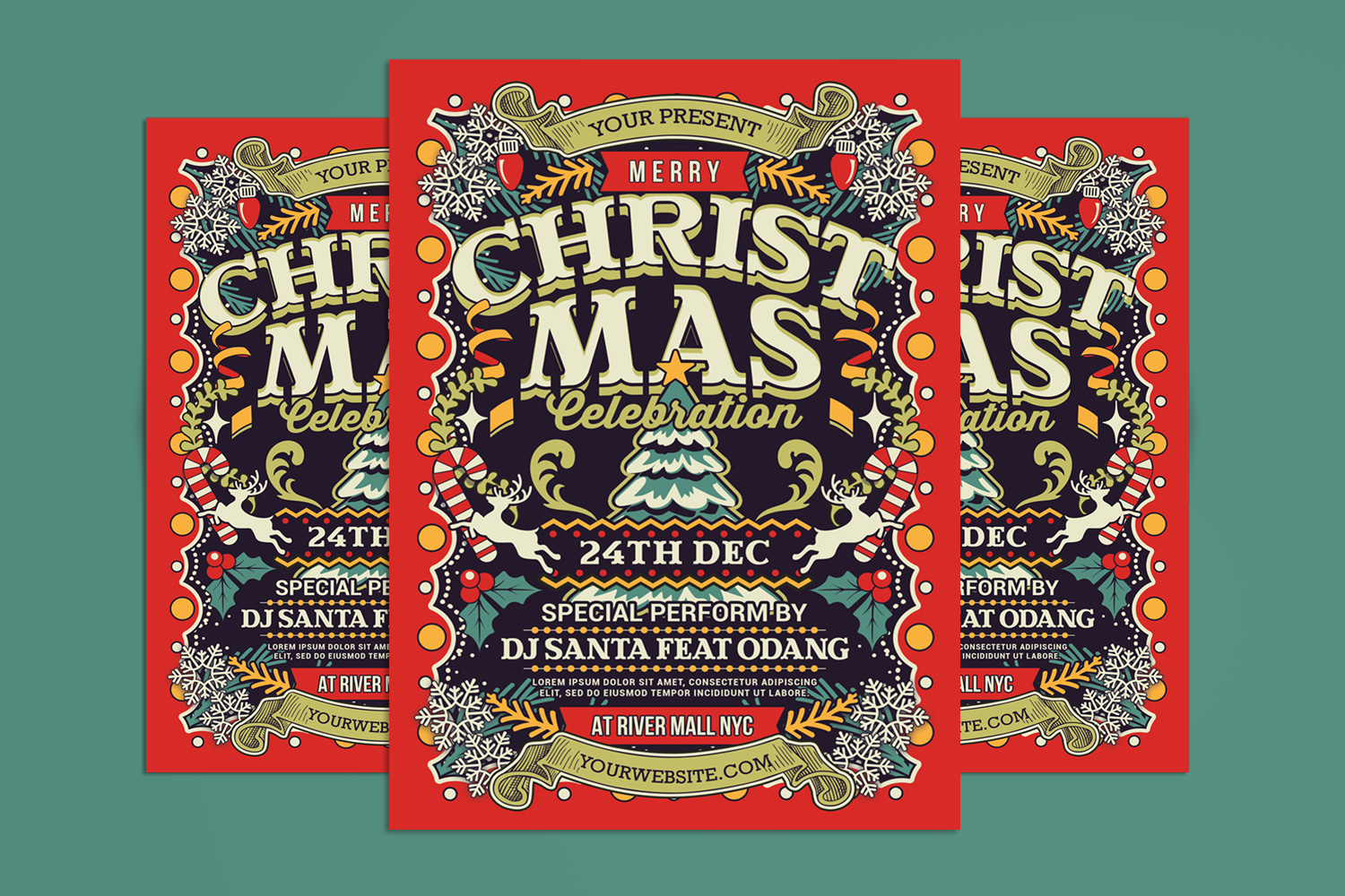 Christmas Celebration Flyer Poster Templates