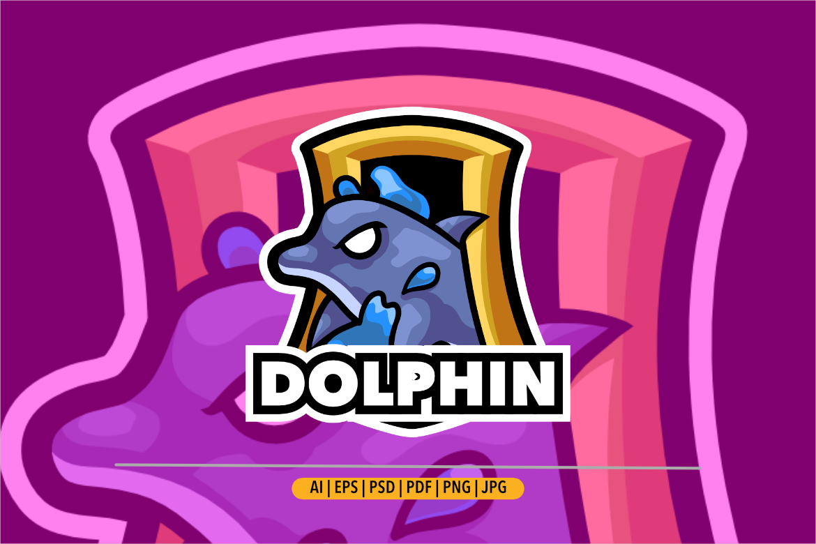 Dolphin mascot logo design for sport team