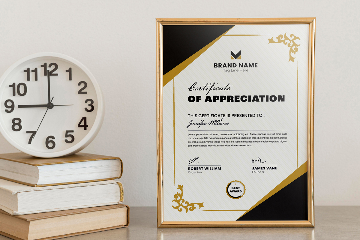 Certificate of Appreciation Layout