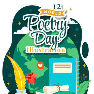 World Poetry Illustrations Templates 375669