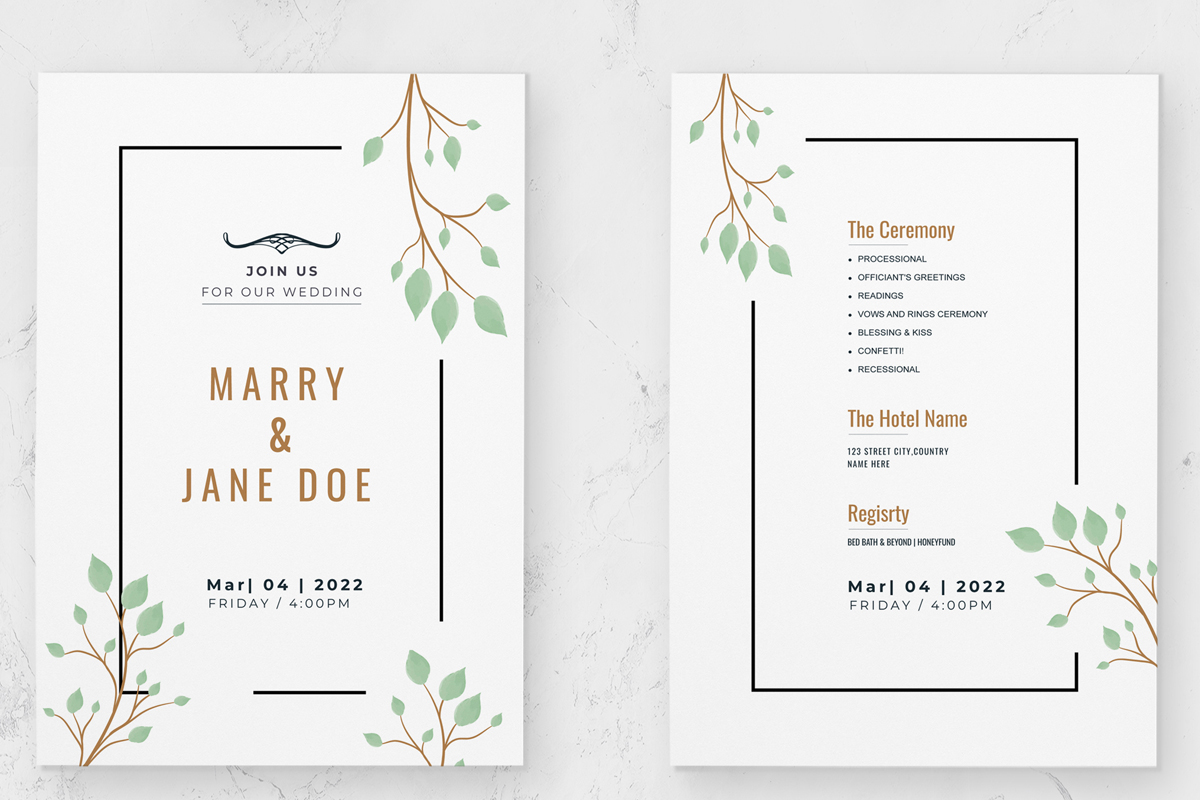 Wedding Invitation Cards Templates