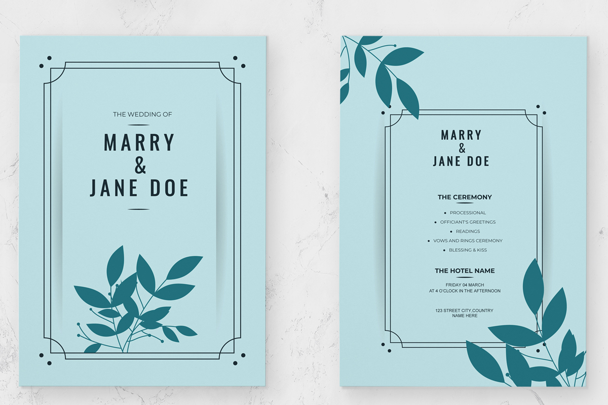 Wedding Invitation Cards Layout