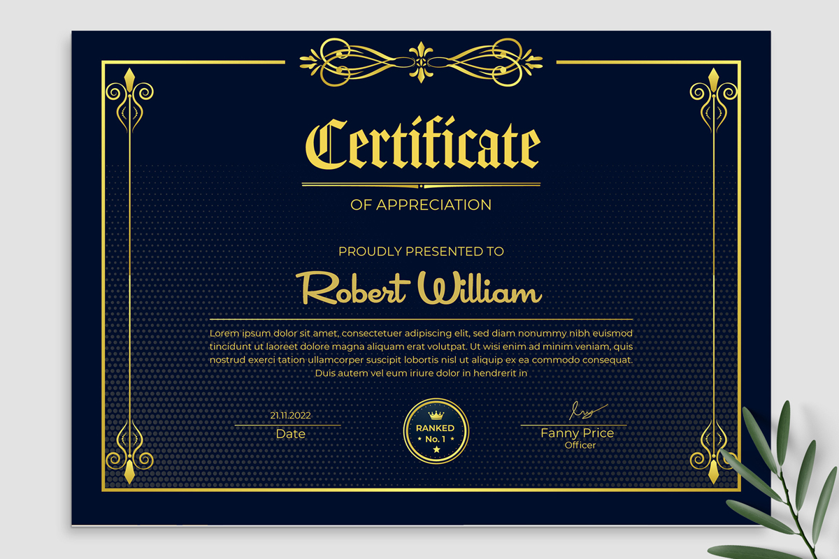 Certificate of Appreciation Layout Template