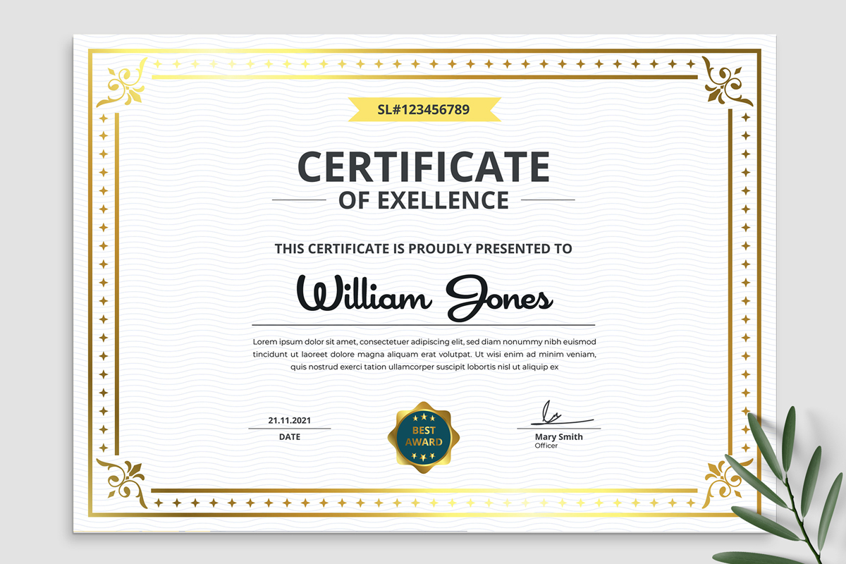 Certificates of Excellence Templates