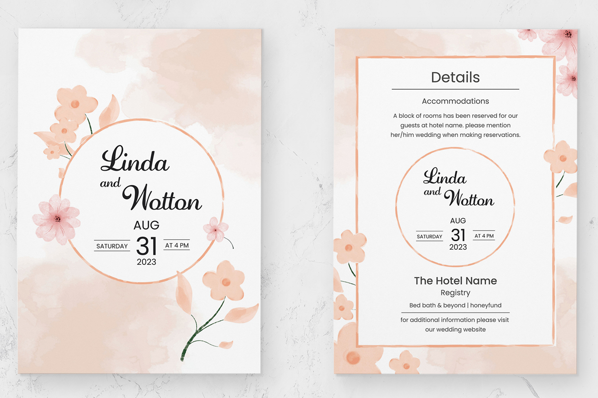 Wedding Invitation Cards Template Layout