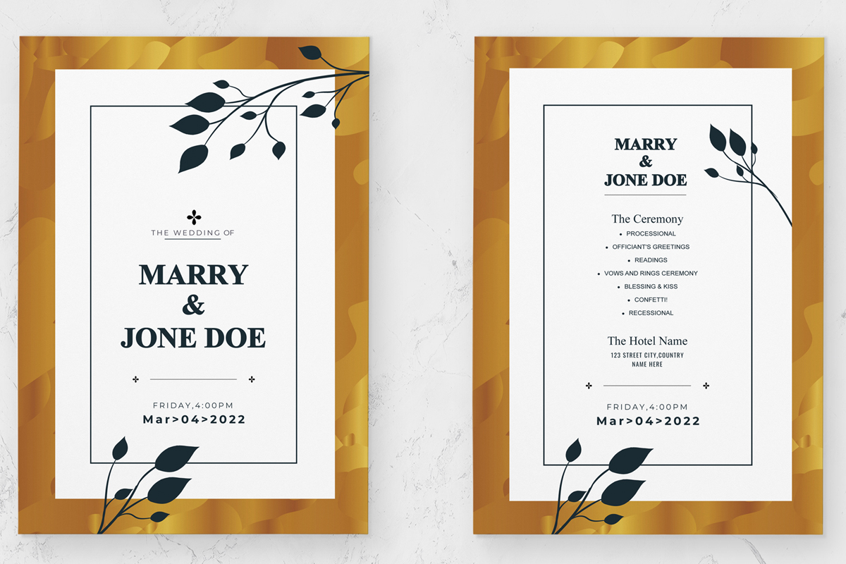 Wedding Invitation Card Layout Templates