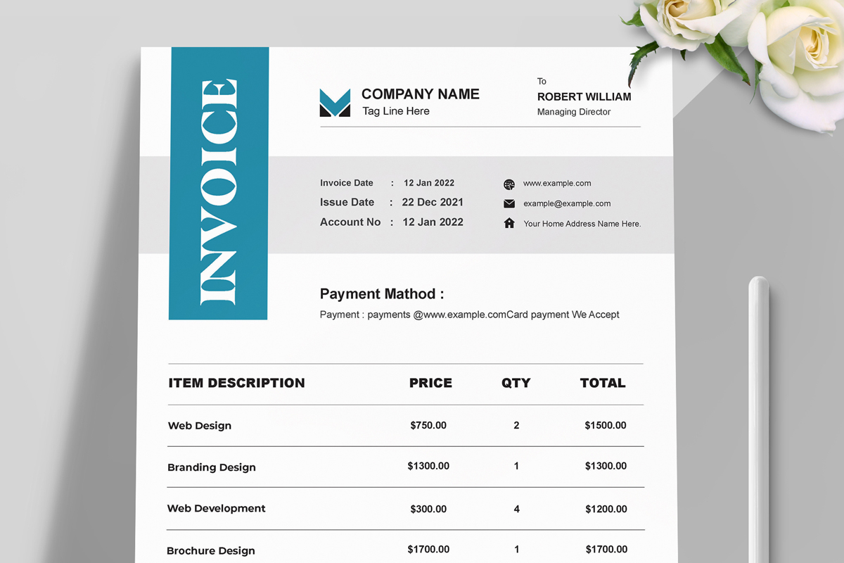 Clean Corporate Invoice Layout