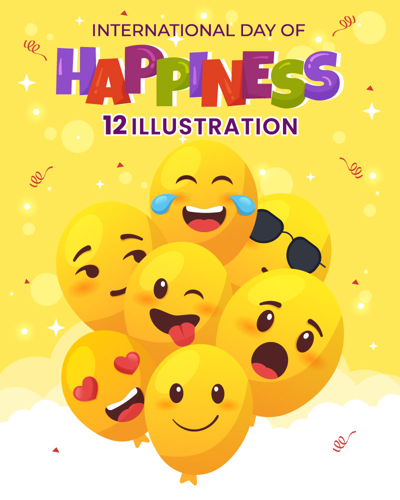 12 World Happiness Day Illustration