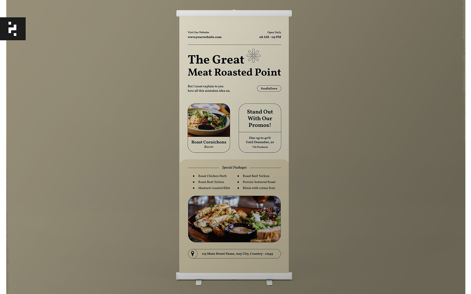 Minimal Food Roll Up Banner