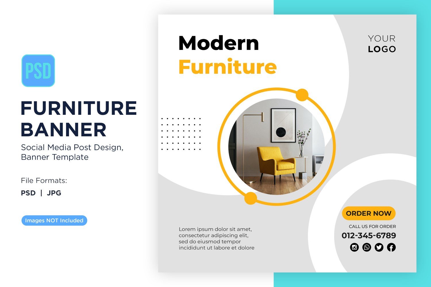 Modern Furniture Banner Design Template