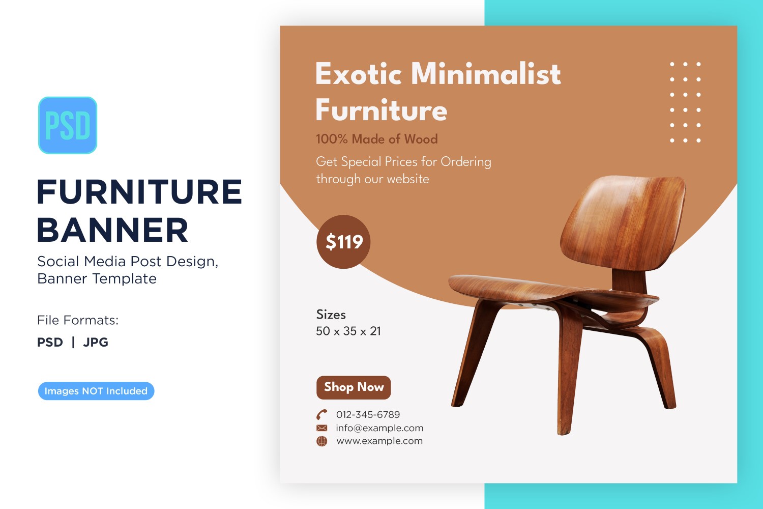 Exotic Minimalist Furniture Banner Design Template