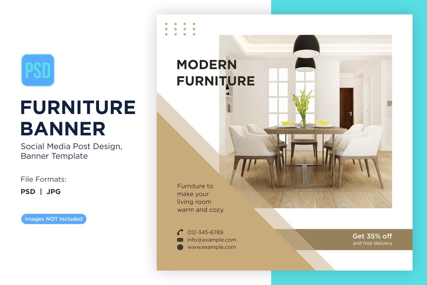 Modern Furniture Banner Design Template 3