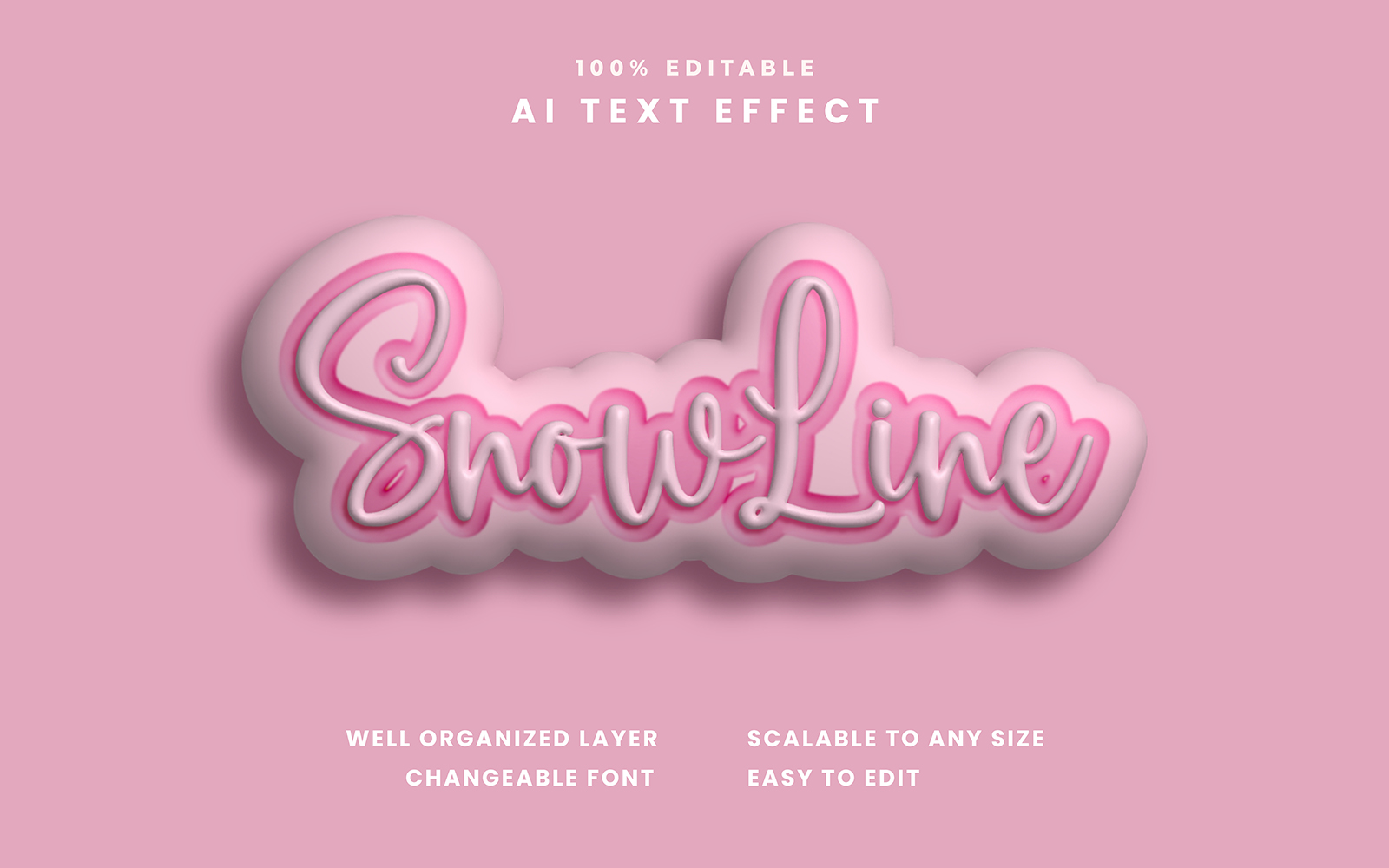 Snow Line Editable Text Effect