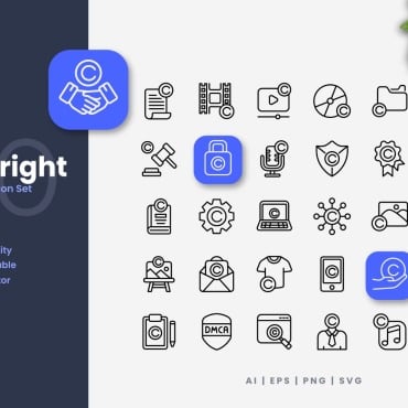 Copyright Law Icon Sets 376011