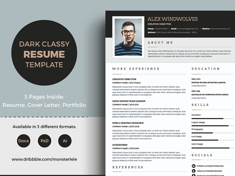 Alex Windwolves - Dark Classy Resume