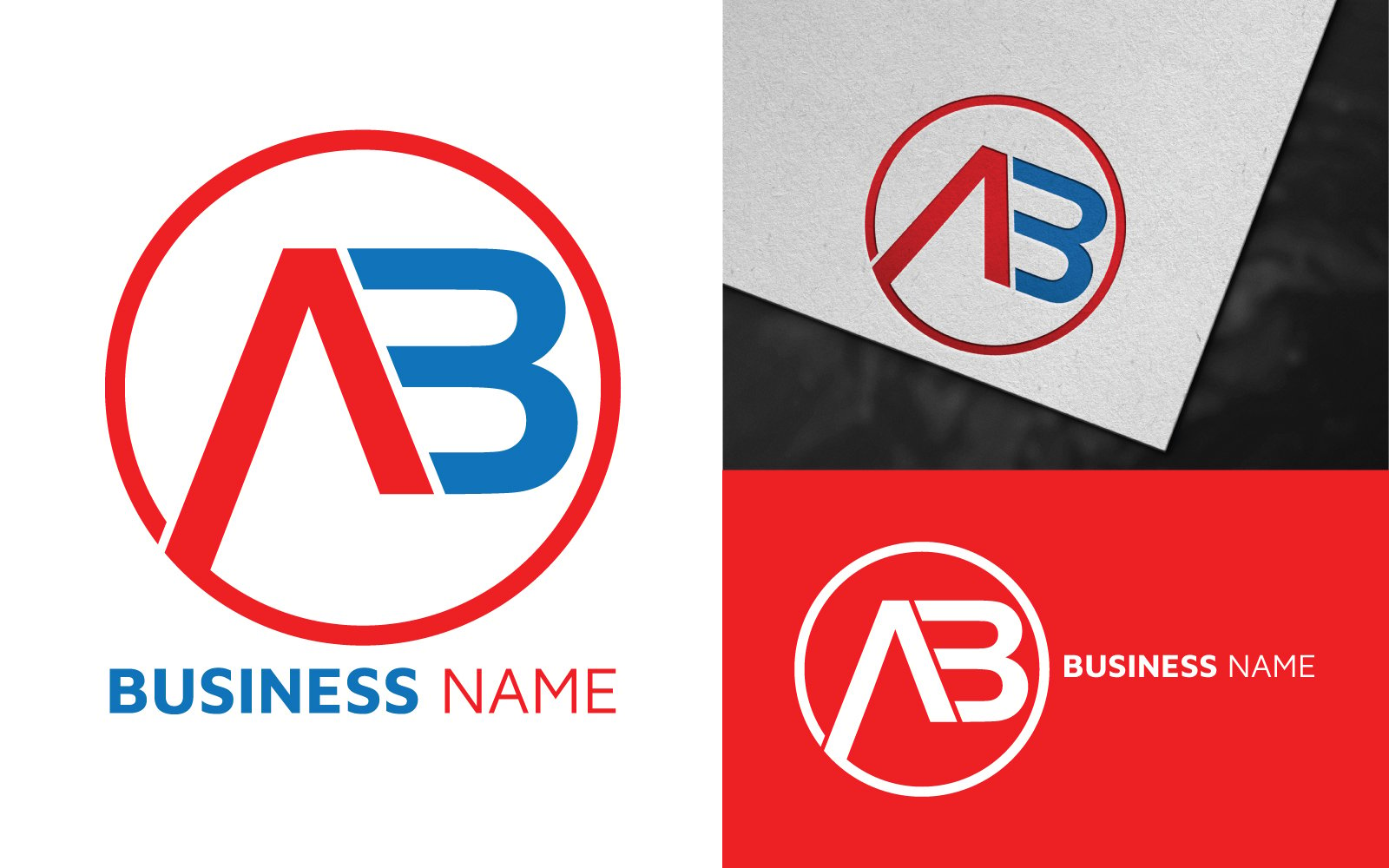 Circle AB Letter Logo Template Design