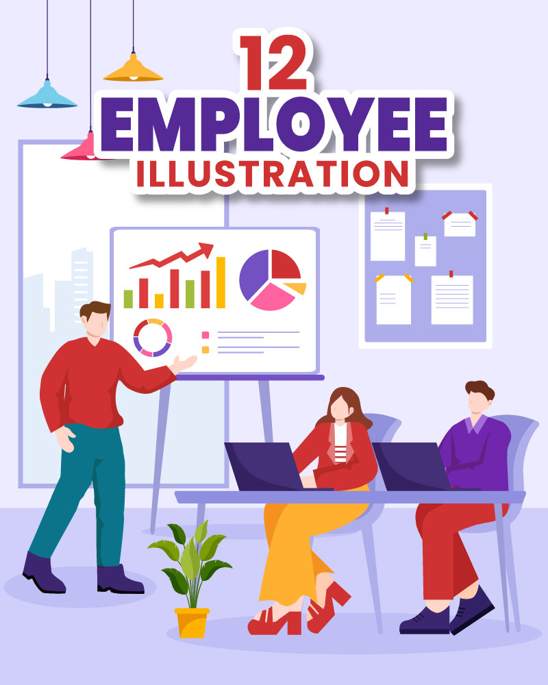 12 Employee Business Illustration