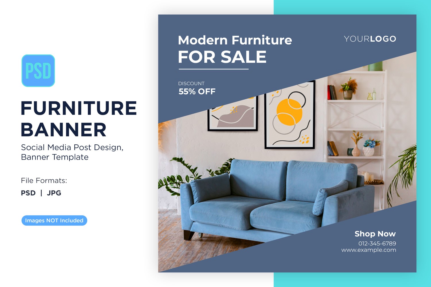 Modern Furniture For Sale Banner Design Template