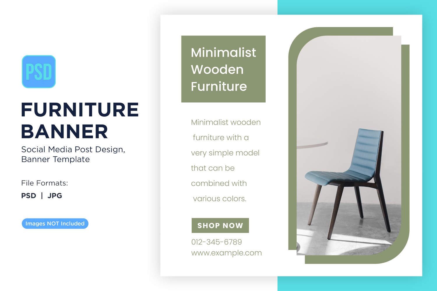 Minimalist Wooden Furniture Banner Design Template